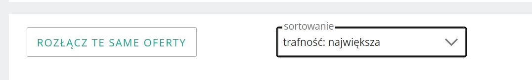 Brak opcji rozłącz te same oferty.