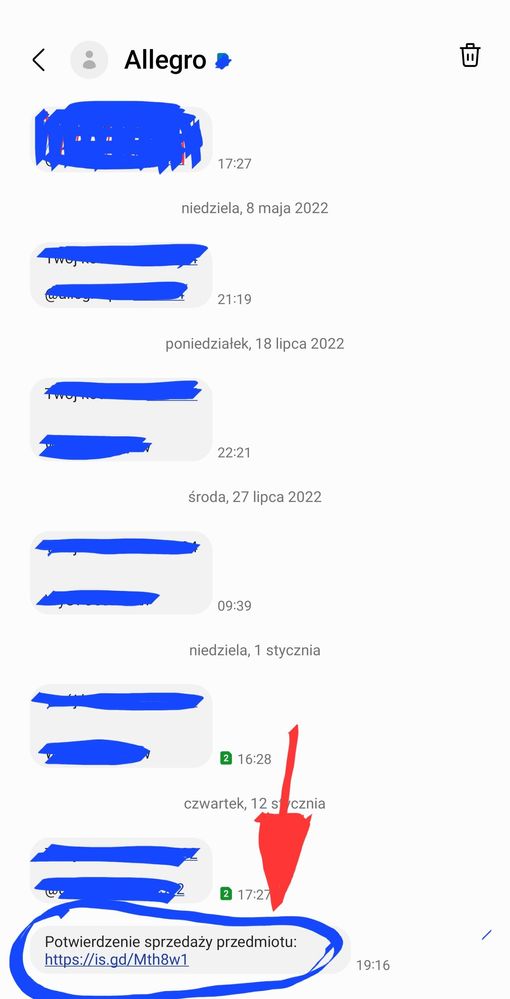 Dostałem taki SMS od allegro. Otworzyłem link lecz była dziwna strona ale potwierdziłem po czym otworzyła się kolejna dziwnie wyglądająca strona allegro z odnośnikami z natychmiastową wypłatą i tu już nie klikałem. Czy możliwe że coś zainstalowało się na moim telefonie?