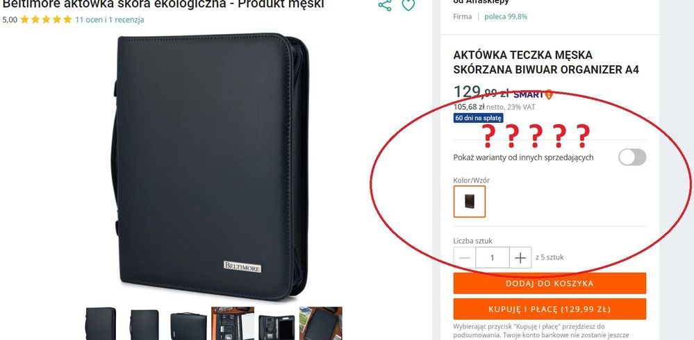 Nie wyświetla się żadna, a nawet ta co jest to jest oferta od innego sprzedającego