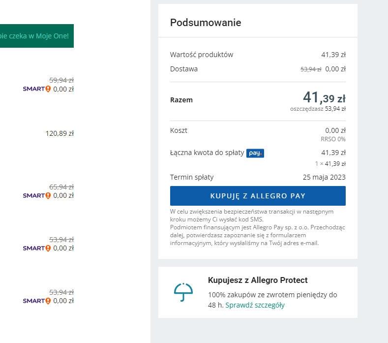 ceny wysyłek w Smart