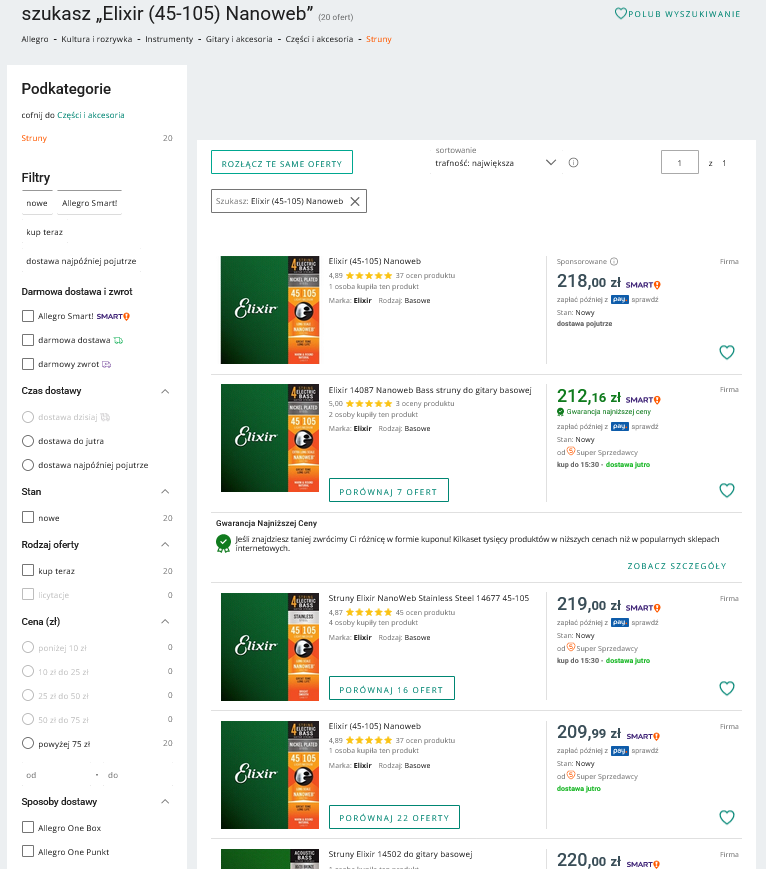 Screenshot 2023-09-19 at 12-06-04 Elixir (45-105) Nanoweb - Struny gitarowe - sklep internetowy Allegro.pl.png