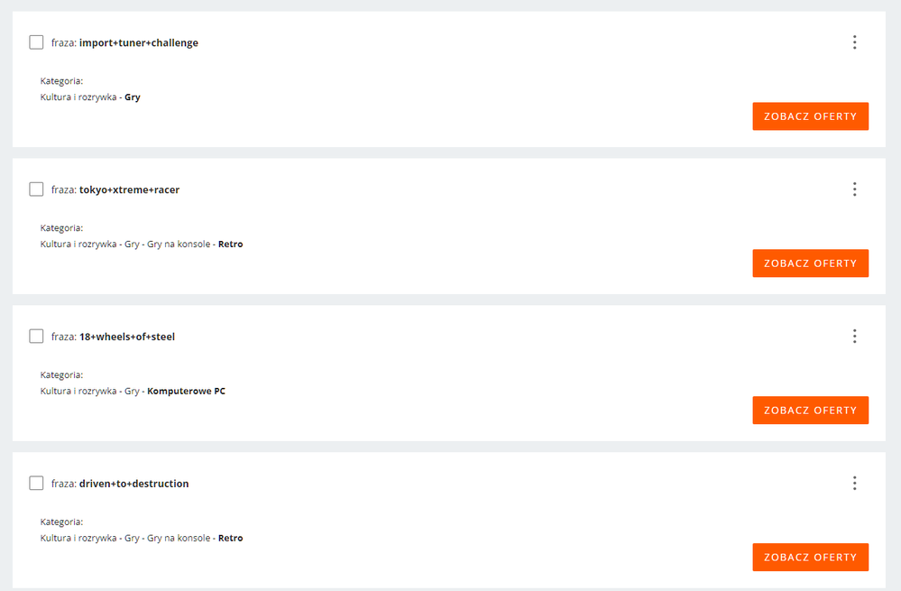 Wieloczłonowe nazwy zawierają plusy zamiast spacji