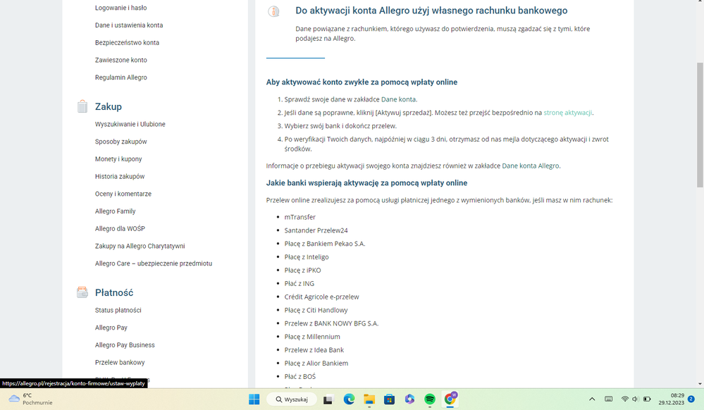 tu klikam strona aktywacji