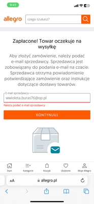 Proszę przysłac swoj mail,aby sfinalizować transakcje przez all.png