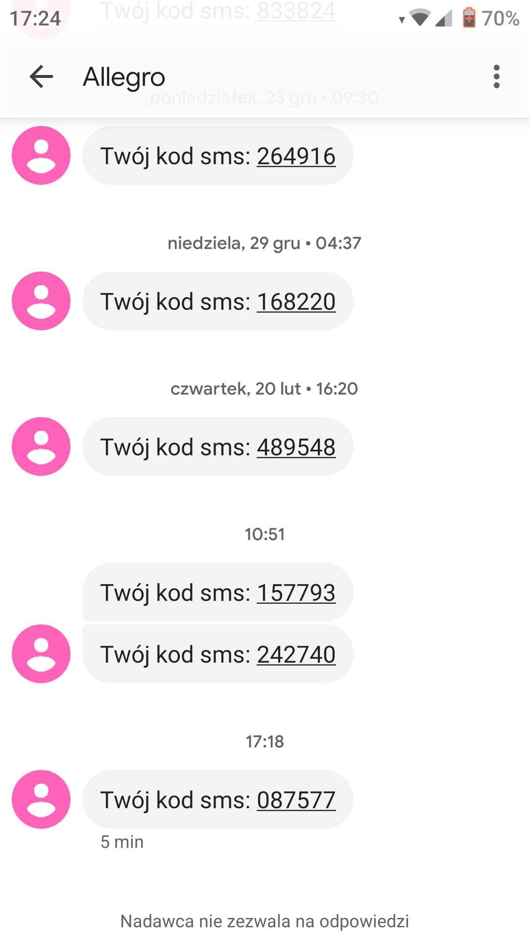 Sms Od Allegro Z Kodem Spolecznosc Allegro 2801