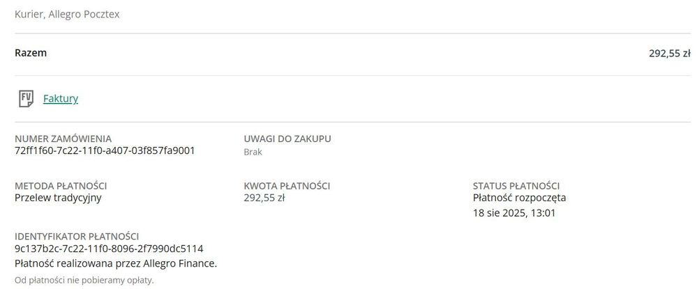 do dziś płatność w toku