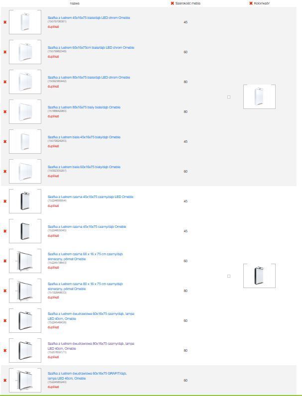 System twierdzi że to duplikaty, pomimo że różnią się rozmiarem.