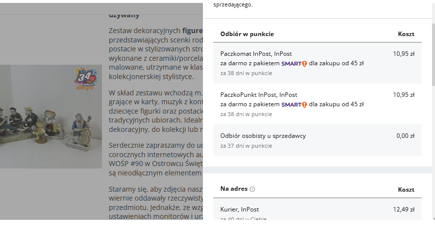 opcje dostawy z aukcji