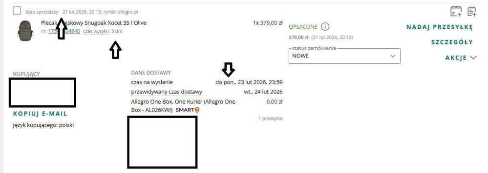 Dziwny sposób wyliczania czasu wysyłki