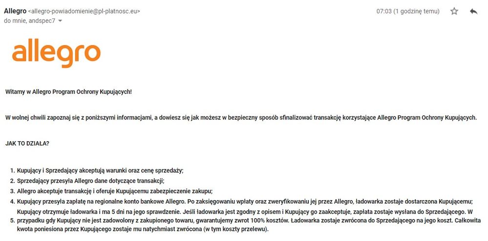 Niby jest wszystko przez allegro niby dostałem email od allegro płatności z danymi do przelewu ale jeżeli będę chciał skorzystać z POK czy mi to uznają?
