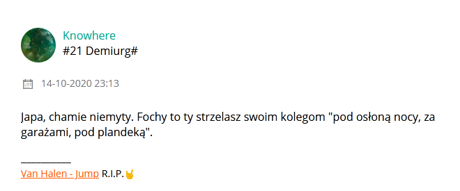 Japa, chamie niemyty. Fochy to ty strzelasz swoim kolegom  Screenshot_2020-10-14 Odp Mocarz nad mocarze .png