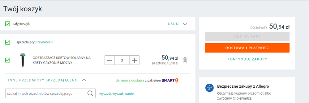podsumowanie z opisem DARMOWA DOSTAWA SMART